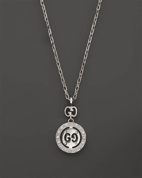 gucci necklace with diamonds|Gucci 18k gold necklace.